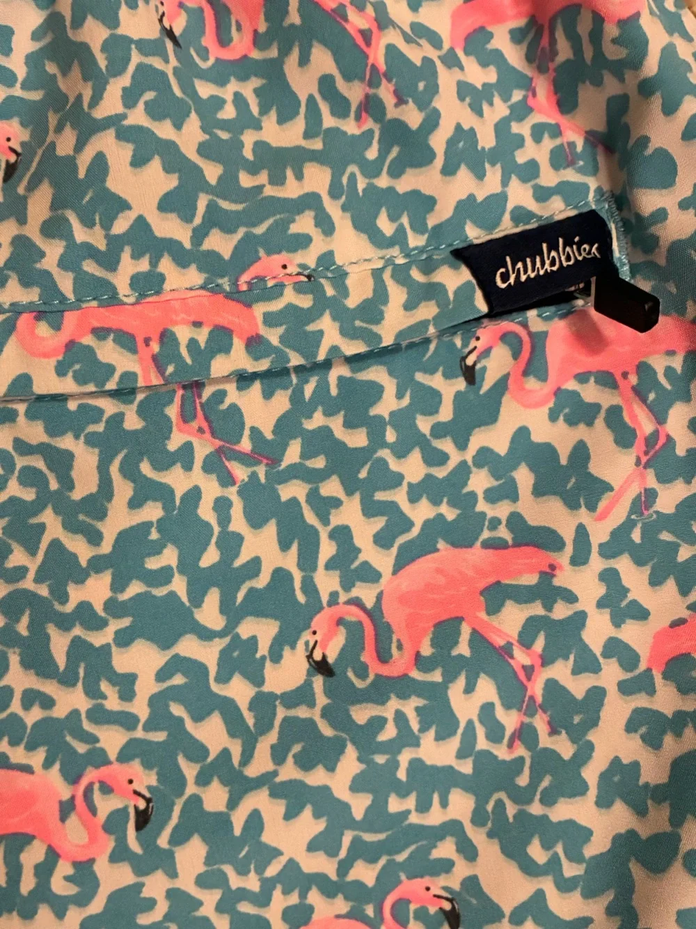 Chubbies Flamingo Swim Trunks with Pink Liner
